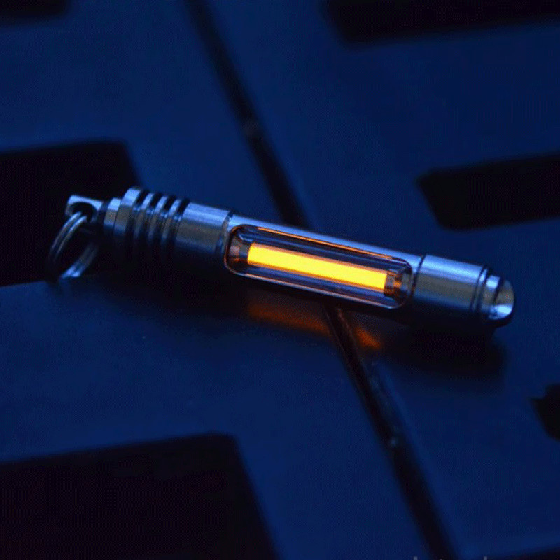 1 Pcs 3*22.5mm Titanium Luminous Tube Pendants Paracord Beads Key Ring Pendants