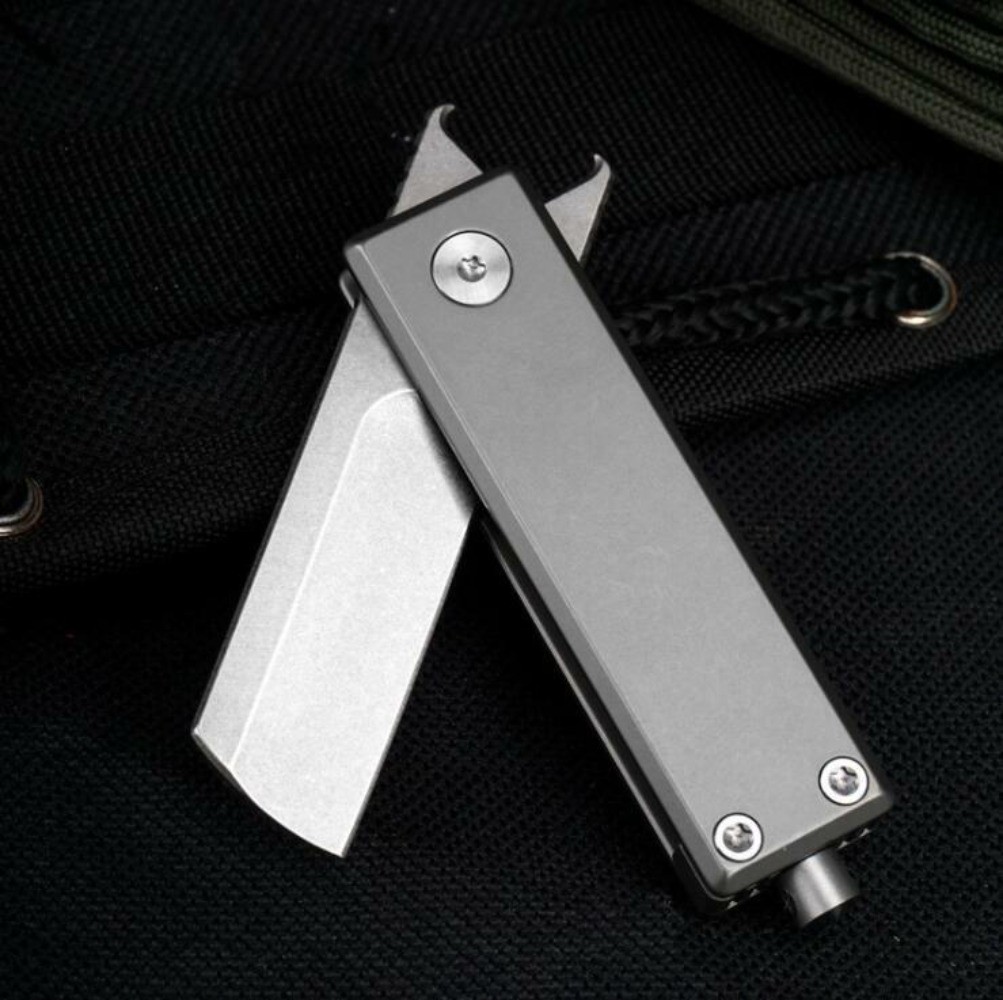Titanium S35VN Blade Folding Pocket Knife Bottle Opener Outdoor Camping EDC Tool