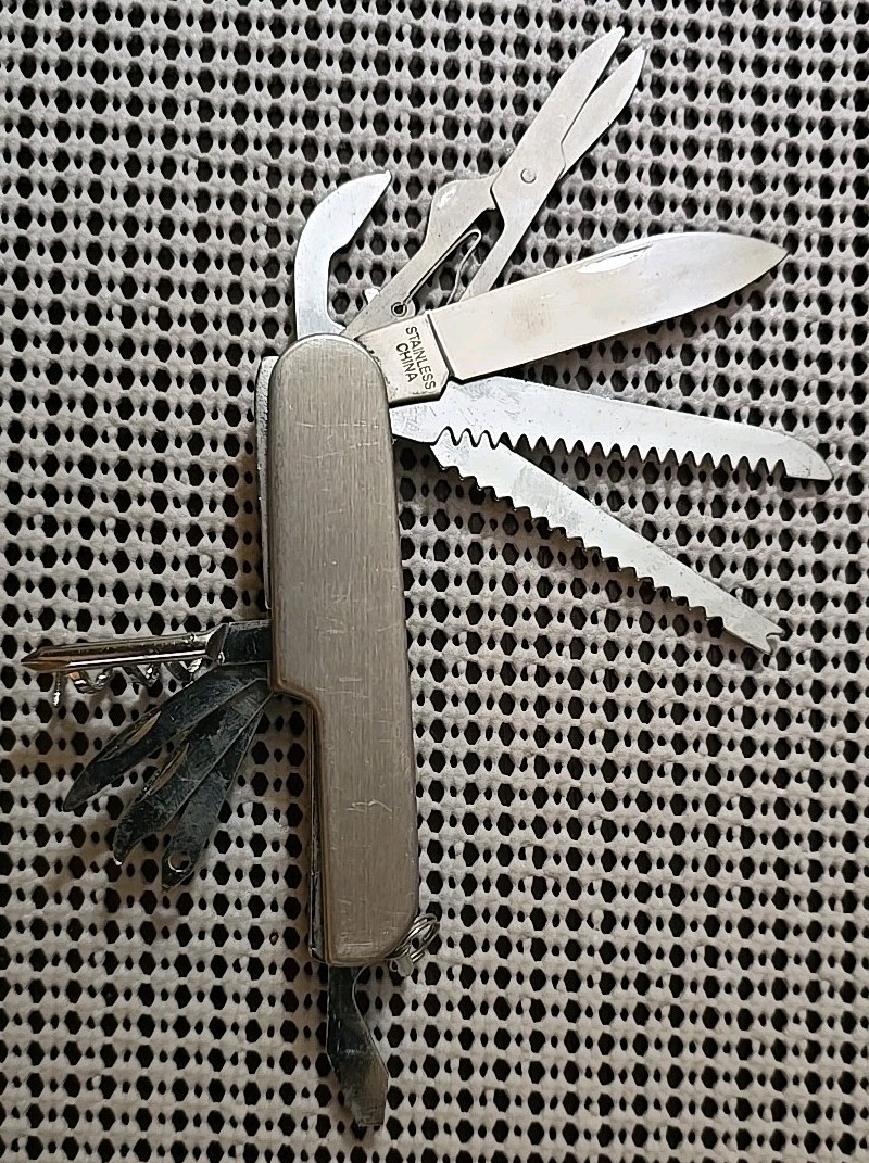 Vintage Stainless Steel 11 Tool Survival Pocket Knife