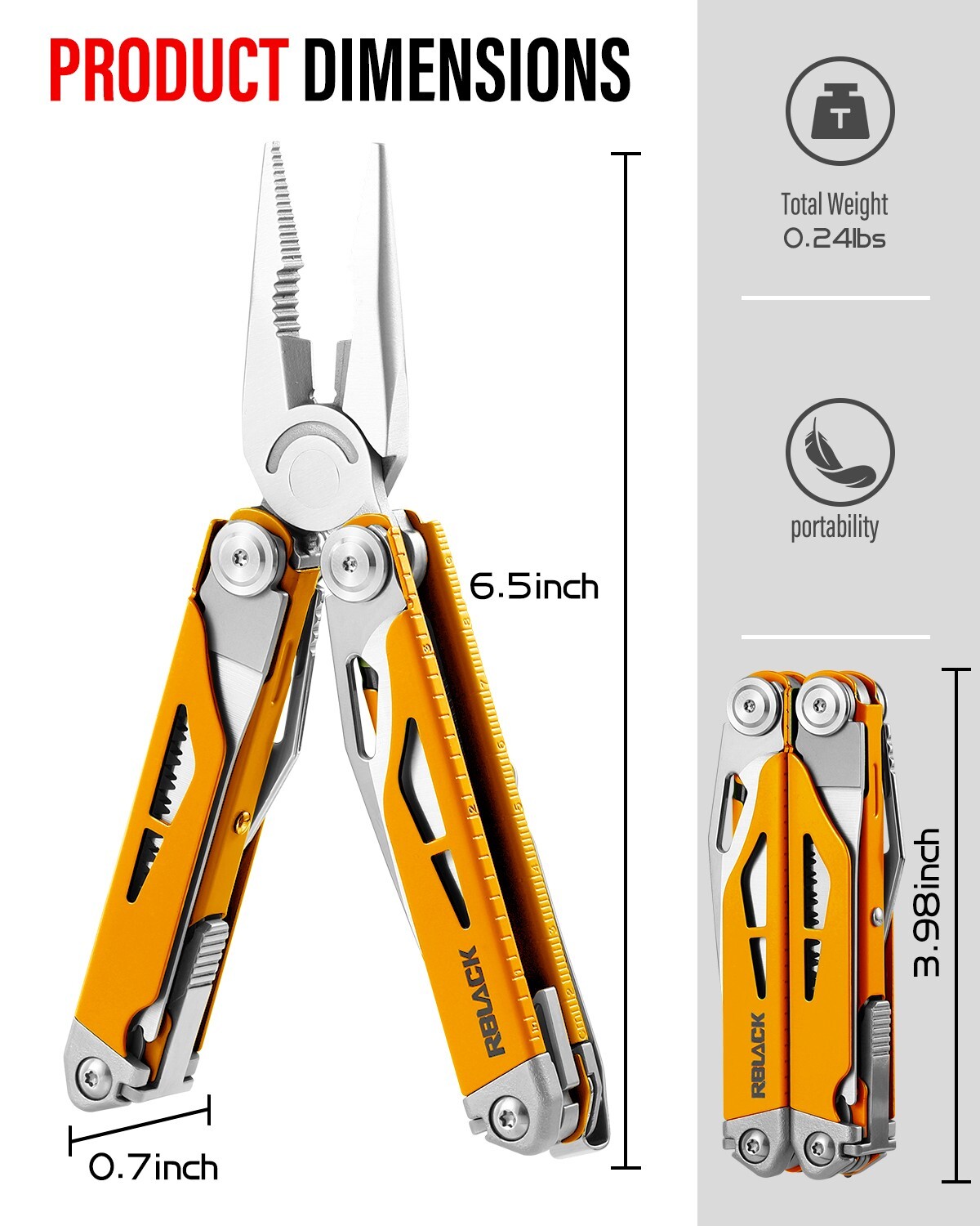 Rblack 21-in-1 Multitool Pliers Multi-Tool Pliers with sheath Father’s Day Gift