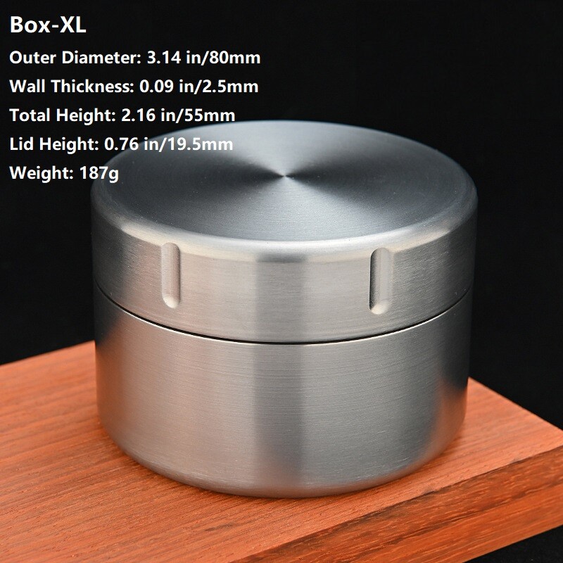 Pure Titanium Waterproof Pill Holder Organizer Container Jewelry Tea Storage Box