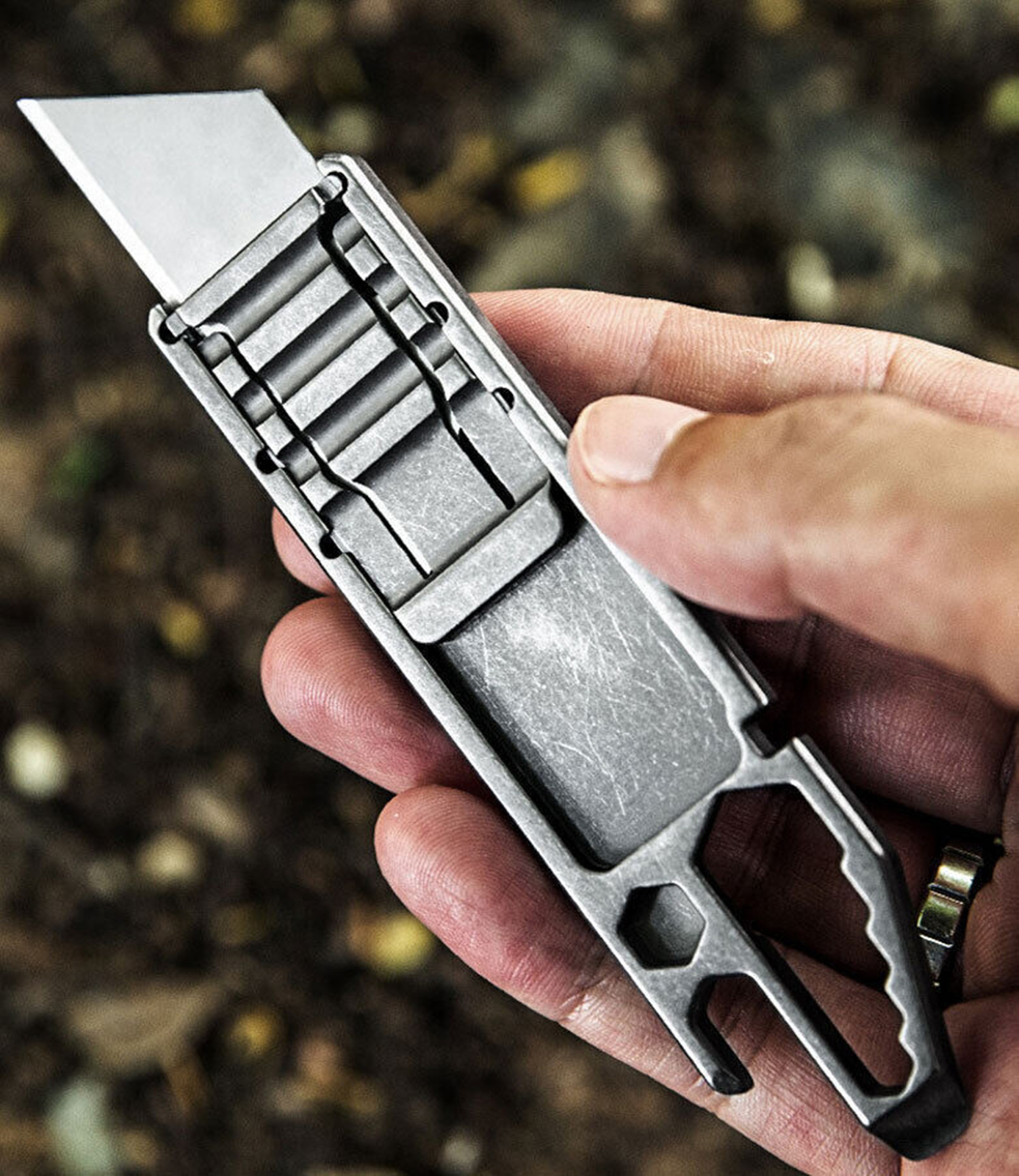 Titanium Pocket Utility Knife Opener Crowbar Wrench Outdoor EDC Keychain Tool