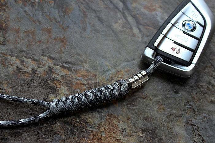 Titanium Alloy Key Knife Parachute Cord Tool Lanyard Bead DIY KeyChain Pendant