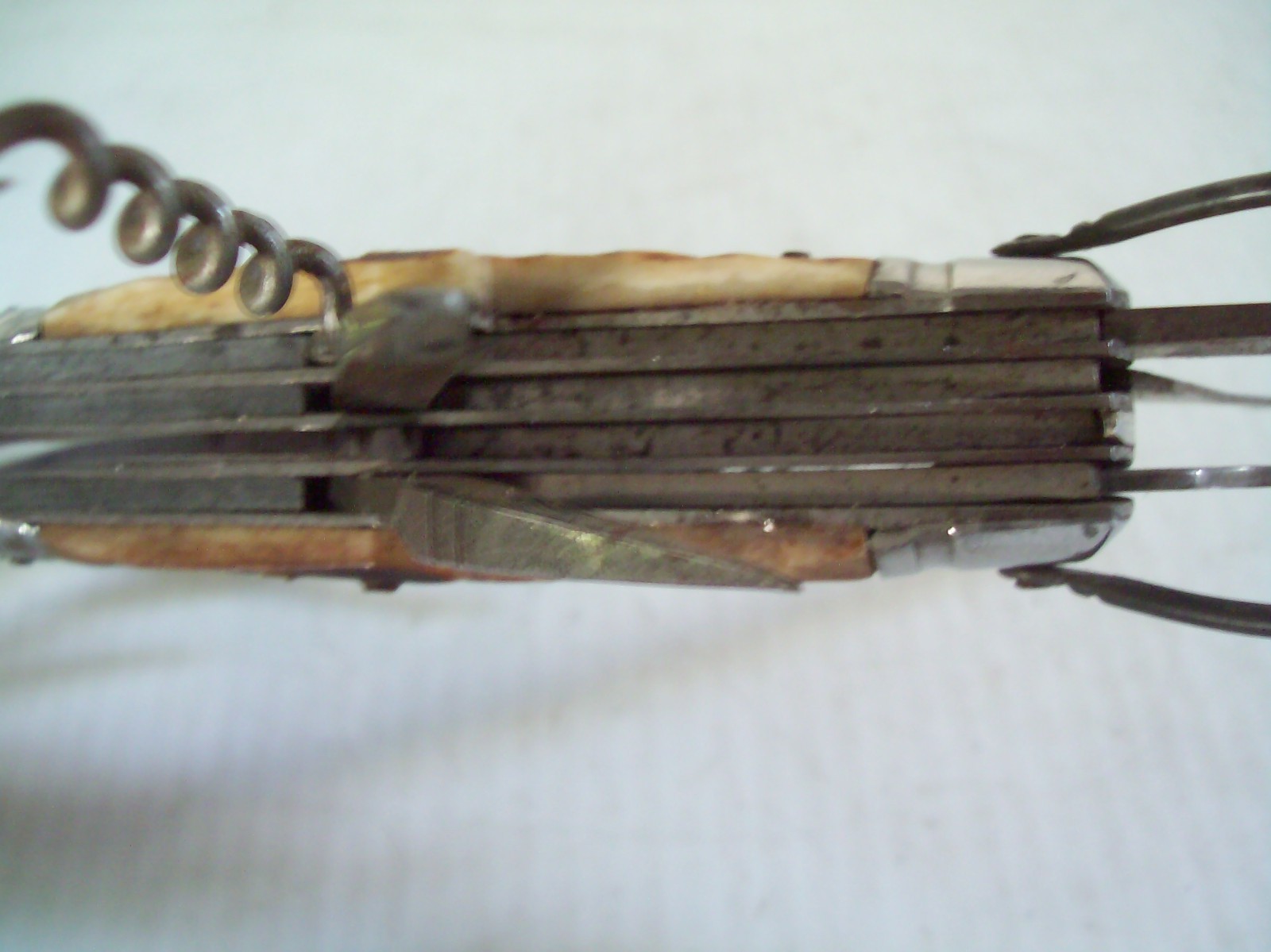 Vintage Camping Multi Task Pocket Knife Tool w/ Belt Holder Made in Japan