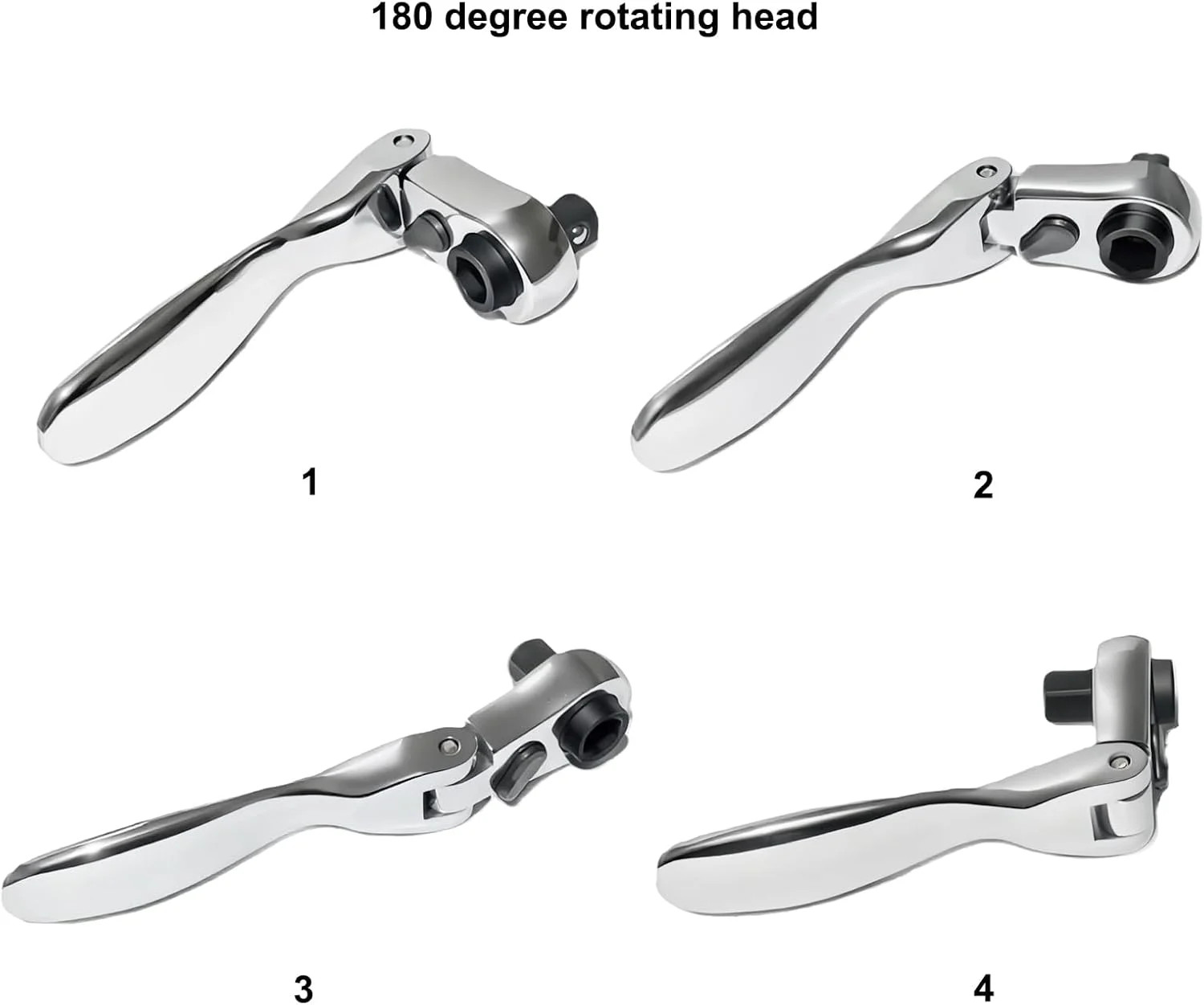 1/4″ Drive Ratchet Wrench, 2-In-1 Hex Bit Driver & Socket Wrench Flex Head Ratch