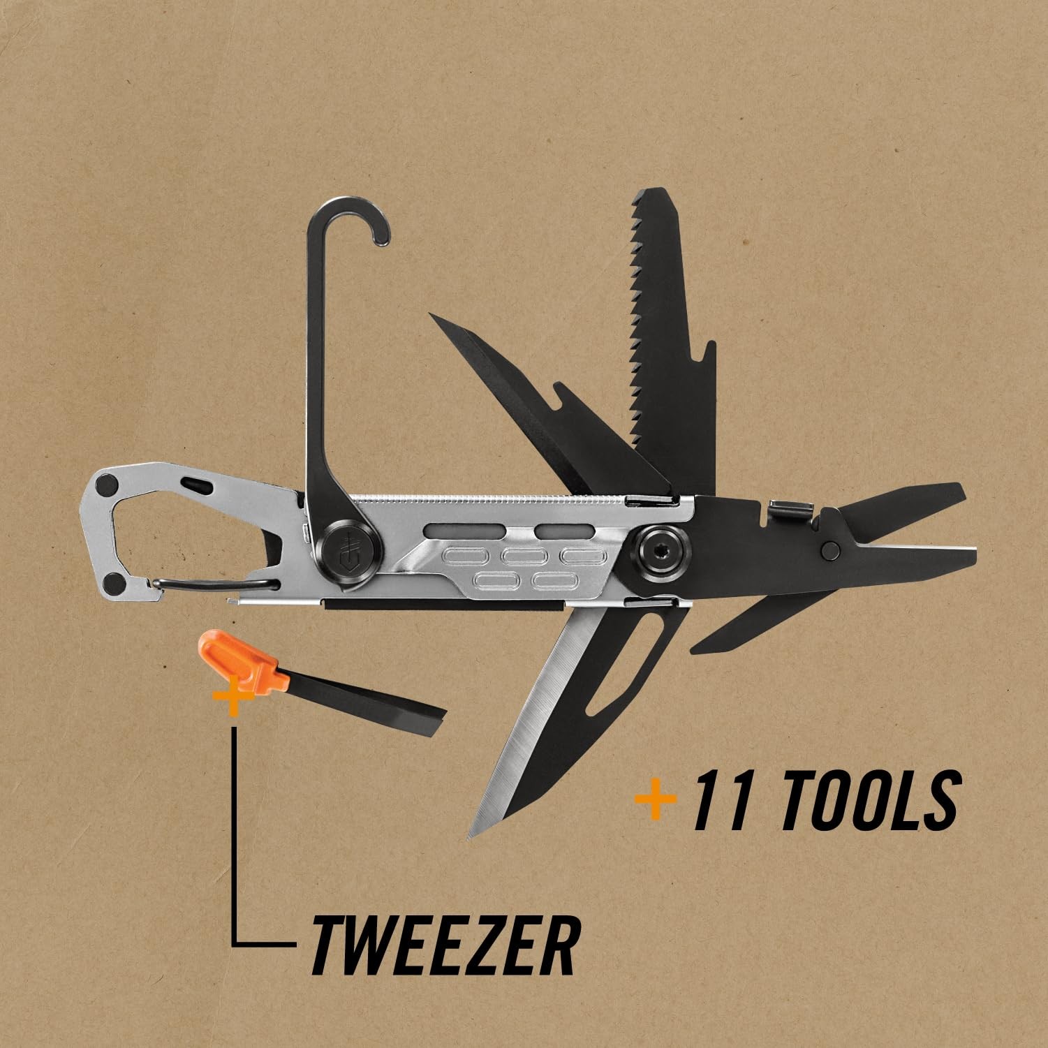 Gerber Gear Stake Out 11-in-1 Multi-tool, 2.2″ Plain Edge Blade, Tent Stake P…