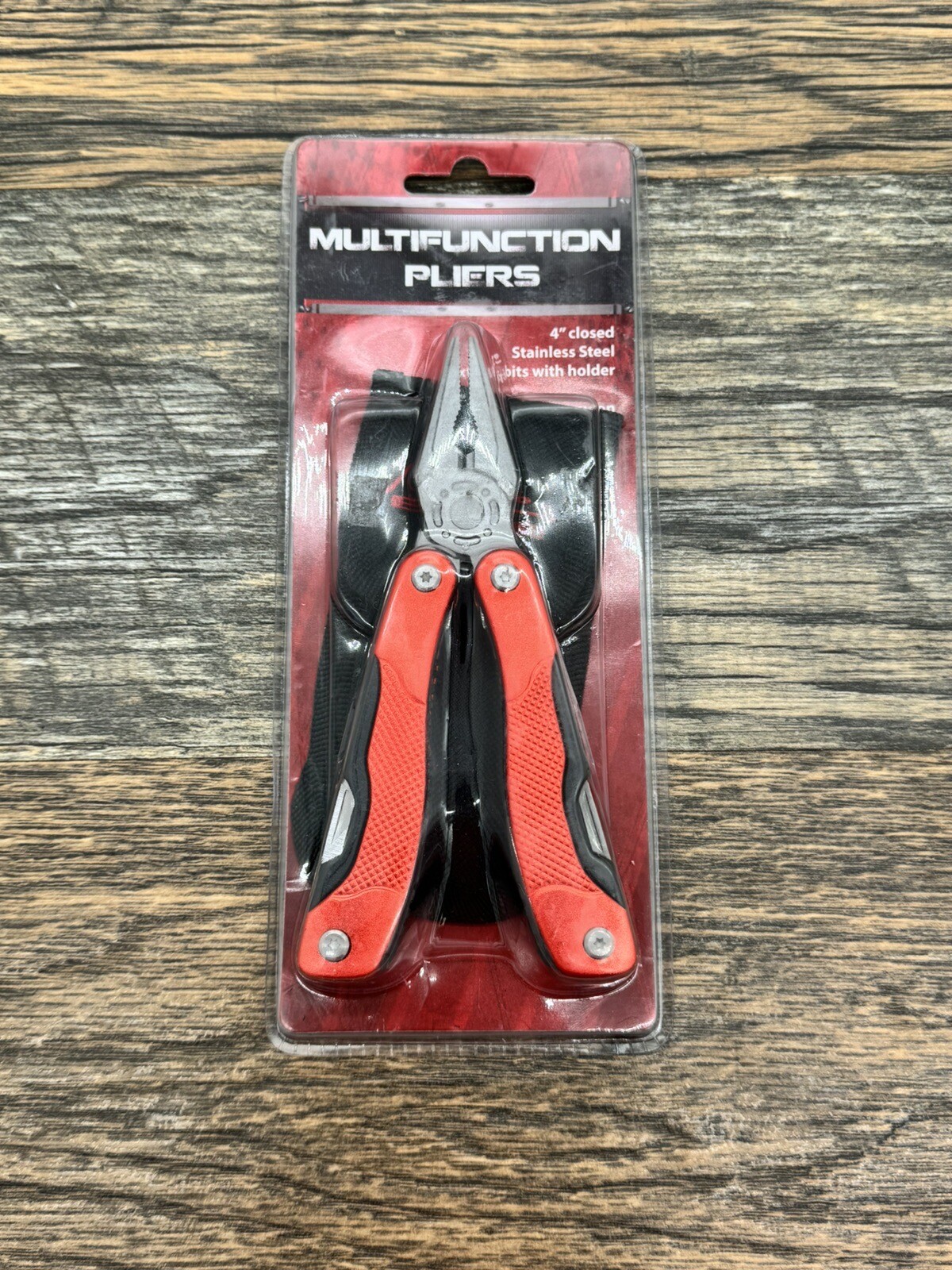 SZCO Multi-Function Tool 9-In-1 Red Aluminum Handle Stainless Steel Pliers Tool