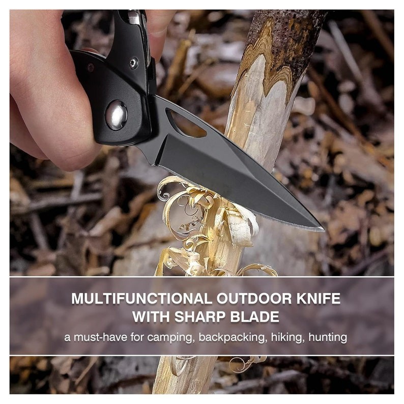 Personalized CARABINER POCKET KNIFE Groomsmen Birthday Gift for Him Dad Men Son