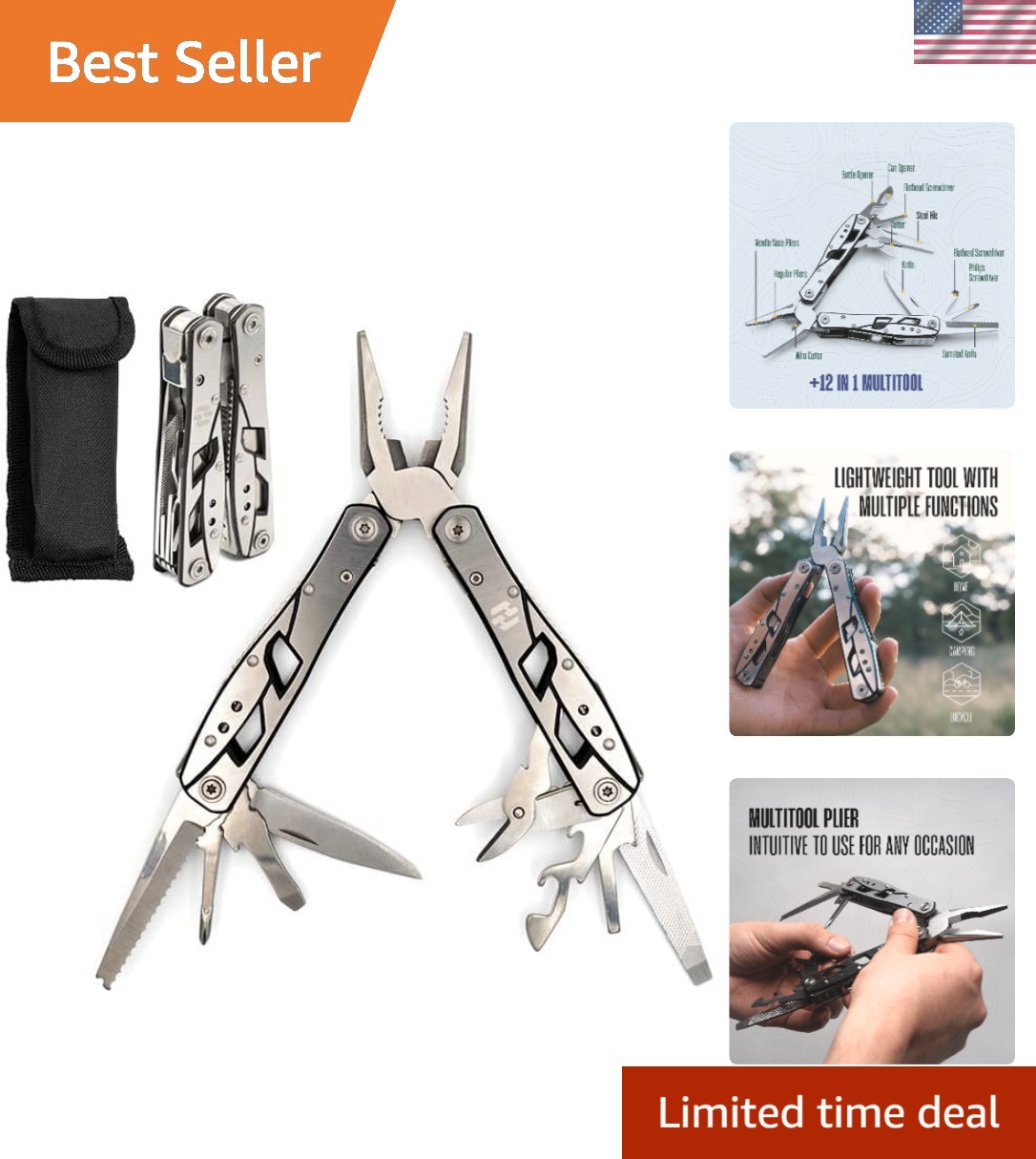 Multitool Plier – 12 In 1 Multi Tool Multi-color Stainless Steel
