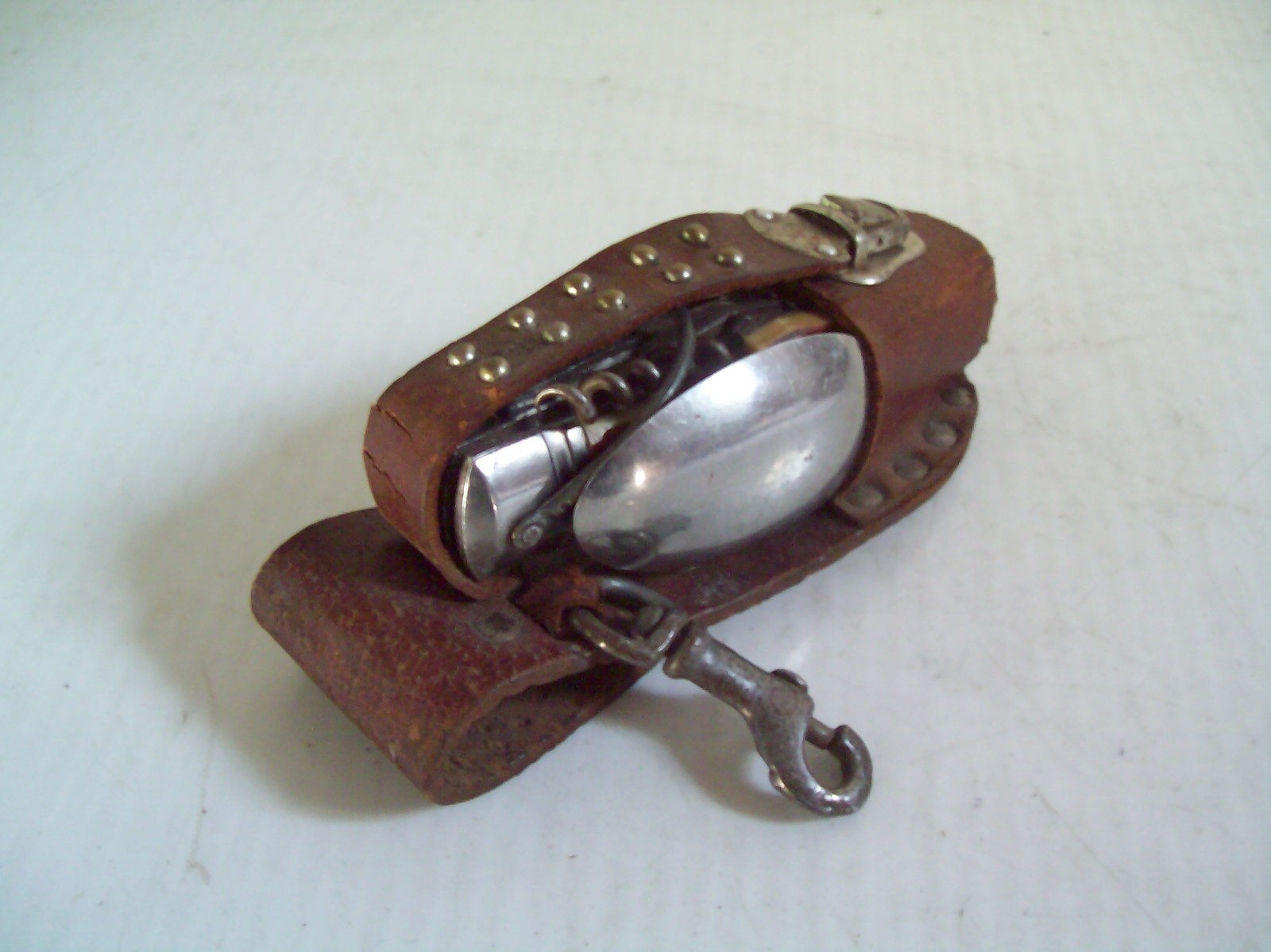 Vintage Camping Multi Task Pocket Knife Tool w/ Belt Holder Made in Japan