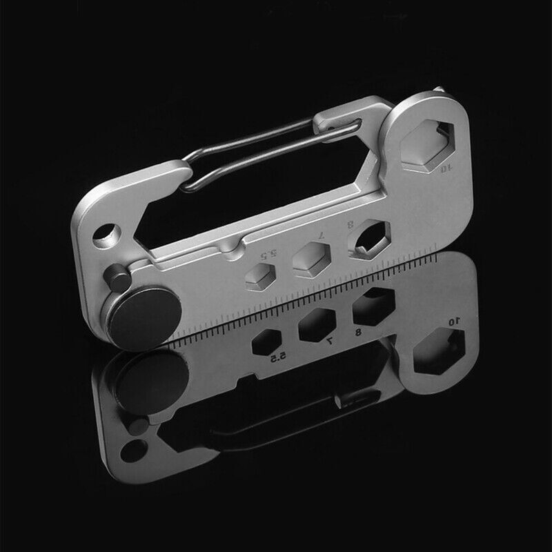 9 in 1 Multifunction Tool Outdoor EDC Camping Hiking Bicycle Carabiner Key Chain