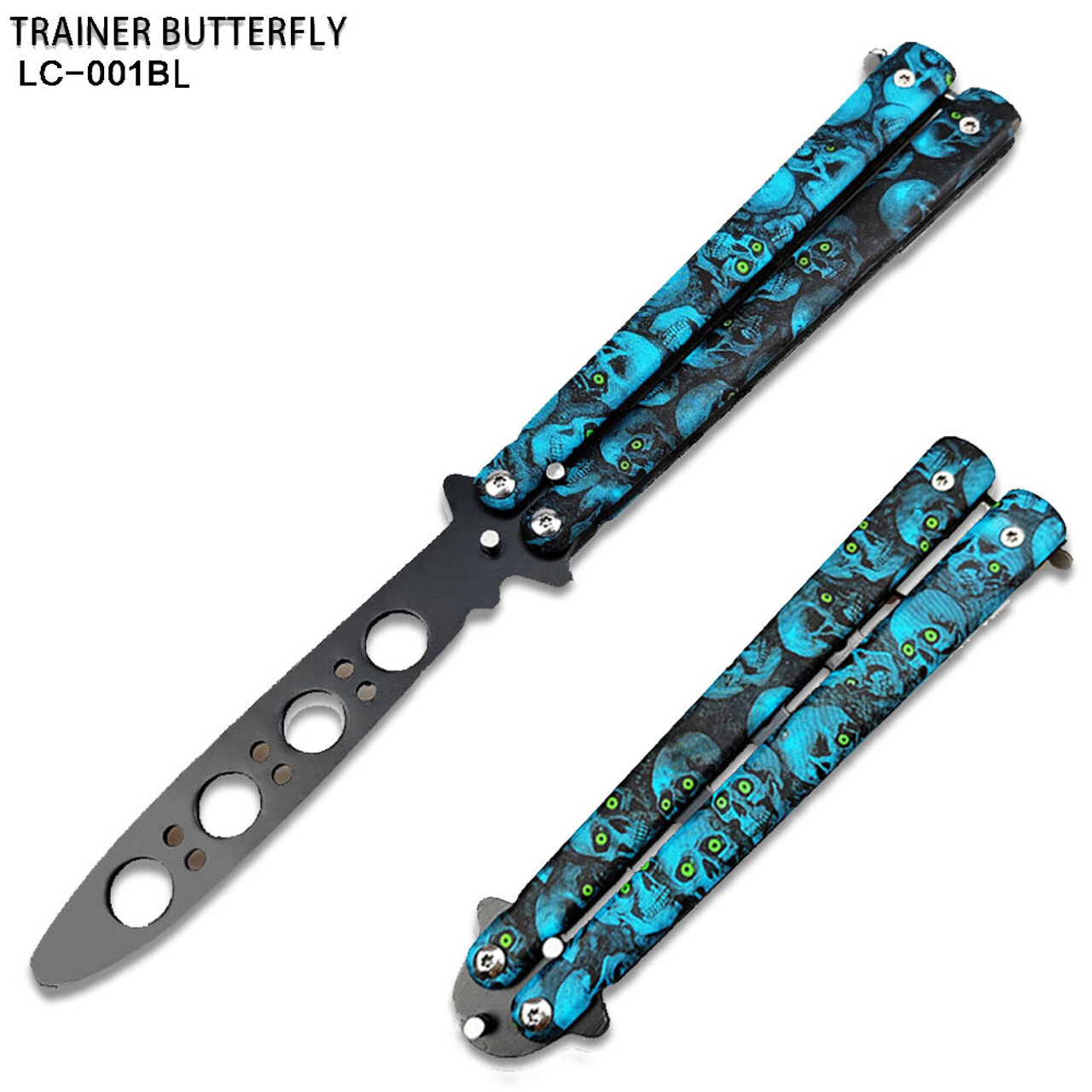 Non-Sharp Knife Trainer Style Blue Zombie Handle Trainer for Martial Art