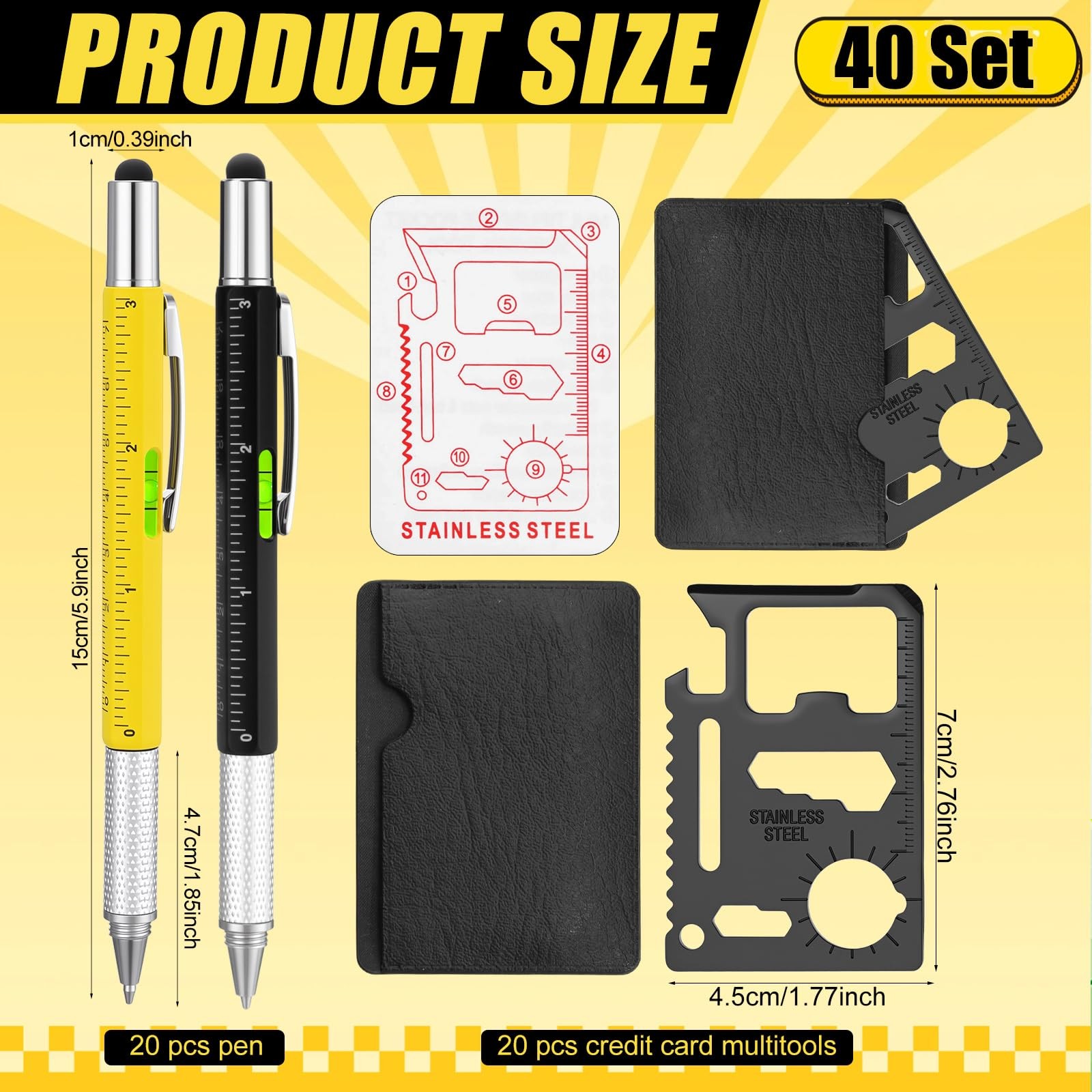 40 Pcs Multi-tool Men Gifts Bulk 6 in 1 Screwdriver Tool Pen with Multitool C…