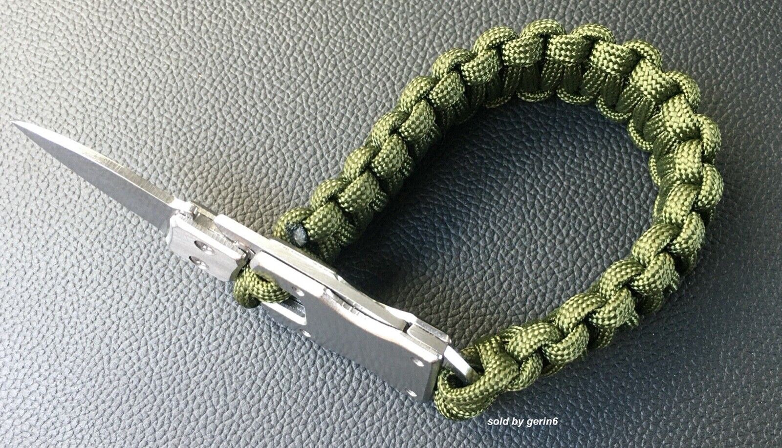 Paracord Emergency Tactical EDC Survival Knife Bracelet, Oliver Green BR11 New