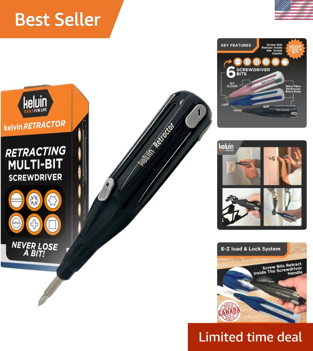 Tools Retractor – Retractable All-In-One Screwdriver Quick Change Phillips He…