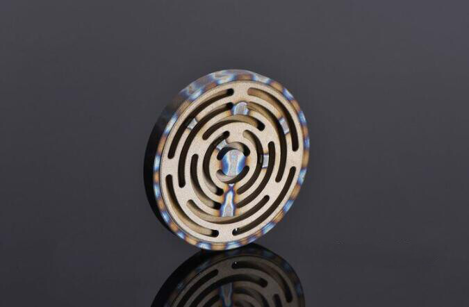 Titanium Alloy Maze Spinning Top Coin Hand Spinner Anti Stress EDC Fidget Toy