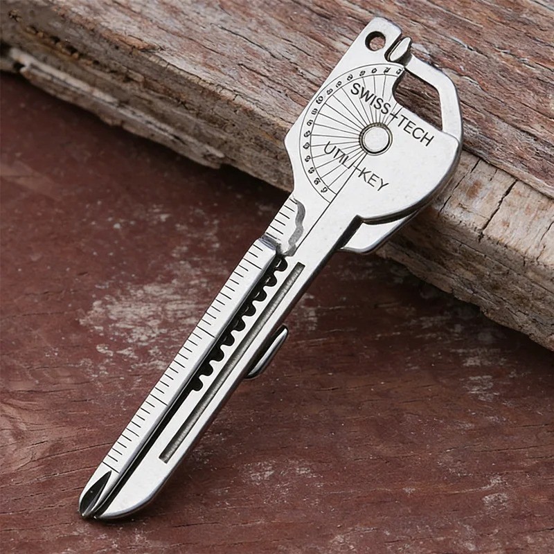6in1 Stainless Steel EDC Multi Tool Utili Key Keychain Pocket Screwdriver Gear