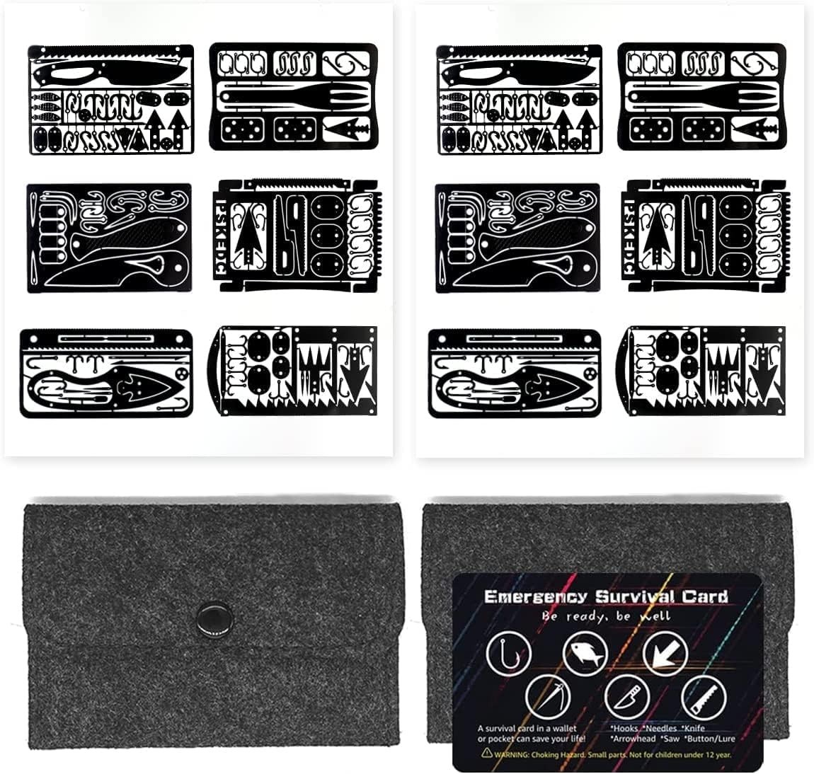 12 Pcs Survival Multitool Card Emergency Camping Tool EDC Kit in Your Wallet …