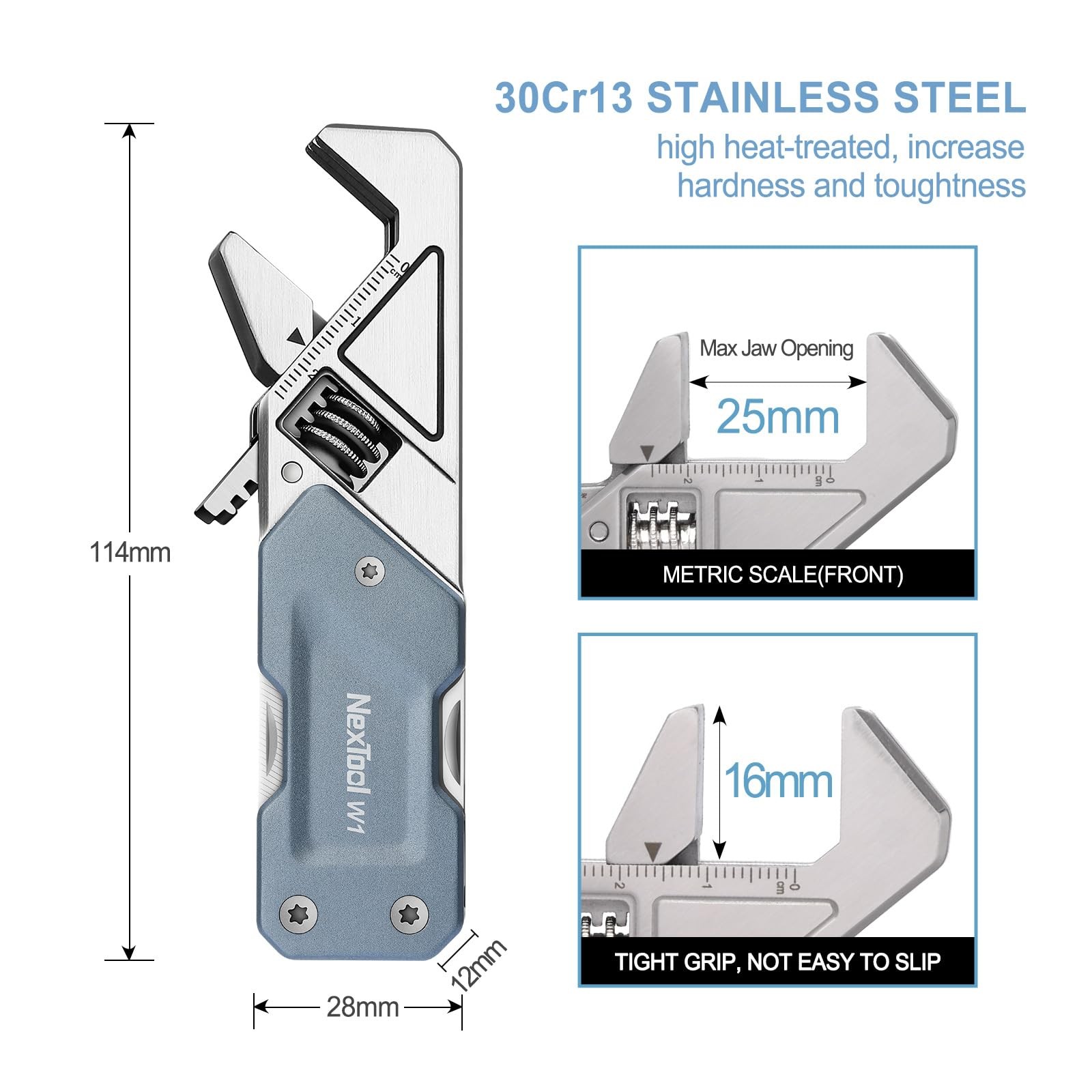 EDC Multi Tool, 6 in 1 Wrench Multitool with Knife, Flat/Phillips Screwdriver…