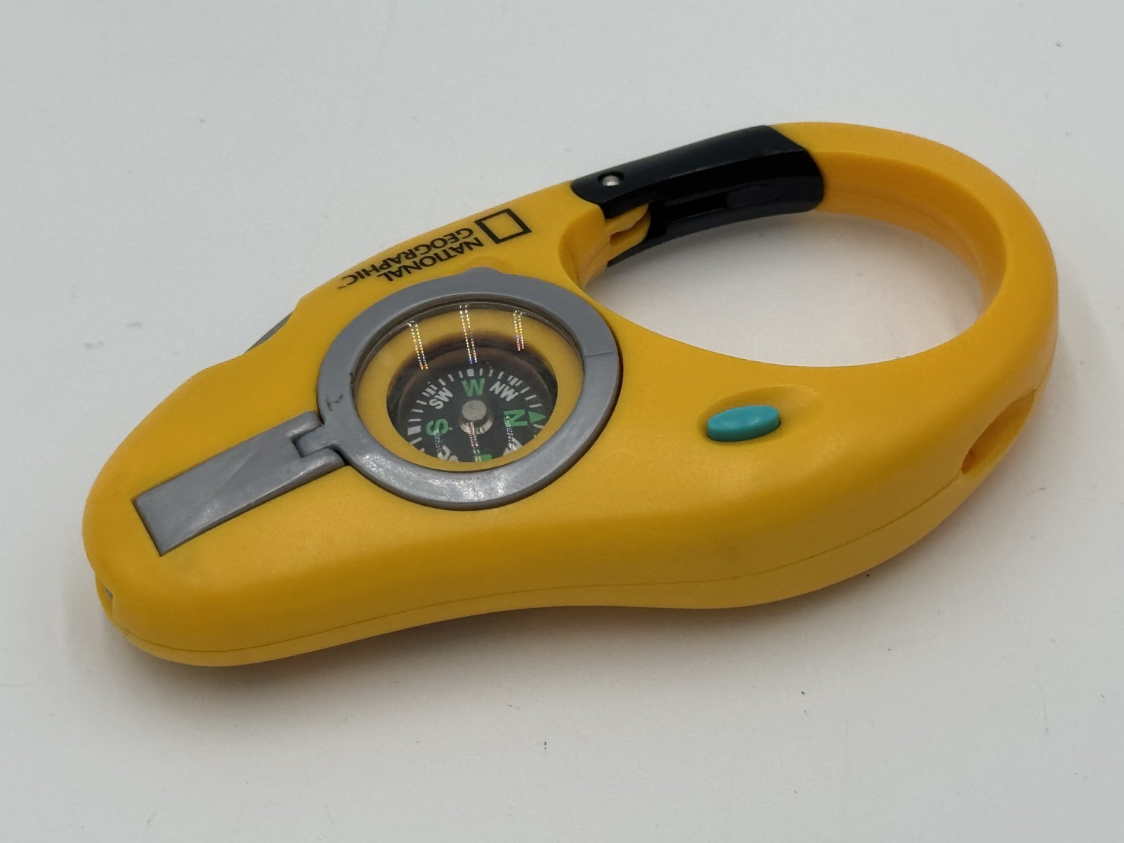 2002 National Geographic Society Carabiner Clip Compass Light Tweezers Outdoors