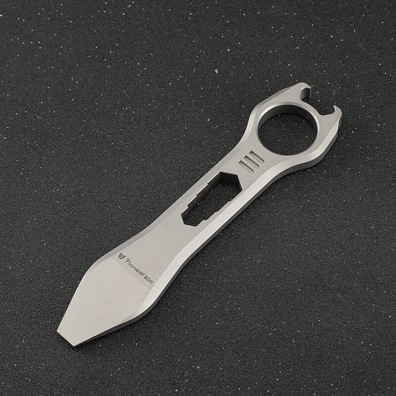 Titanium Pocket Pry Bar Crowbar Outdoor EDC Multi Tools Bottle Opener Wrench