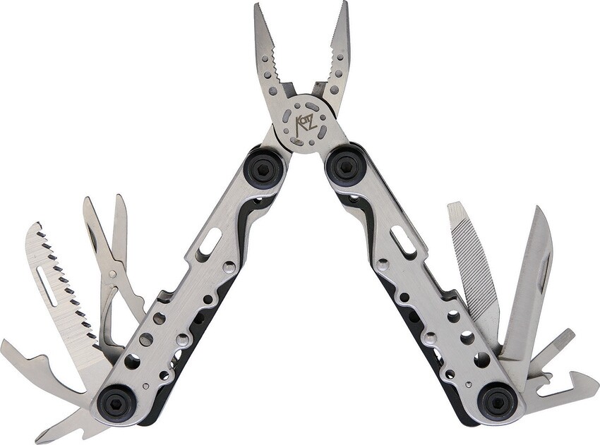 Katz Multi Tool Pliers Blades Bottle/Can Openers Brushed Stainless Steel Handle