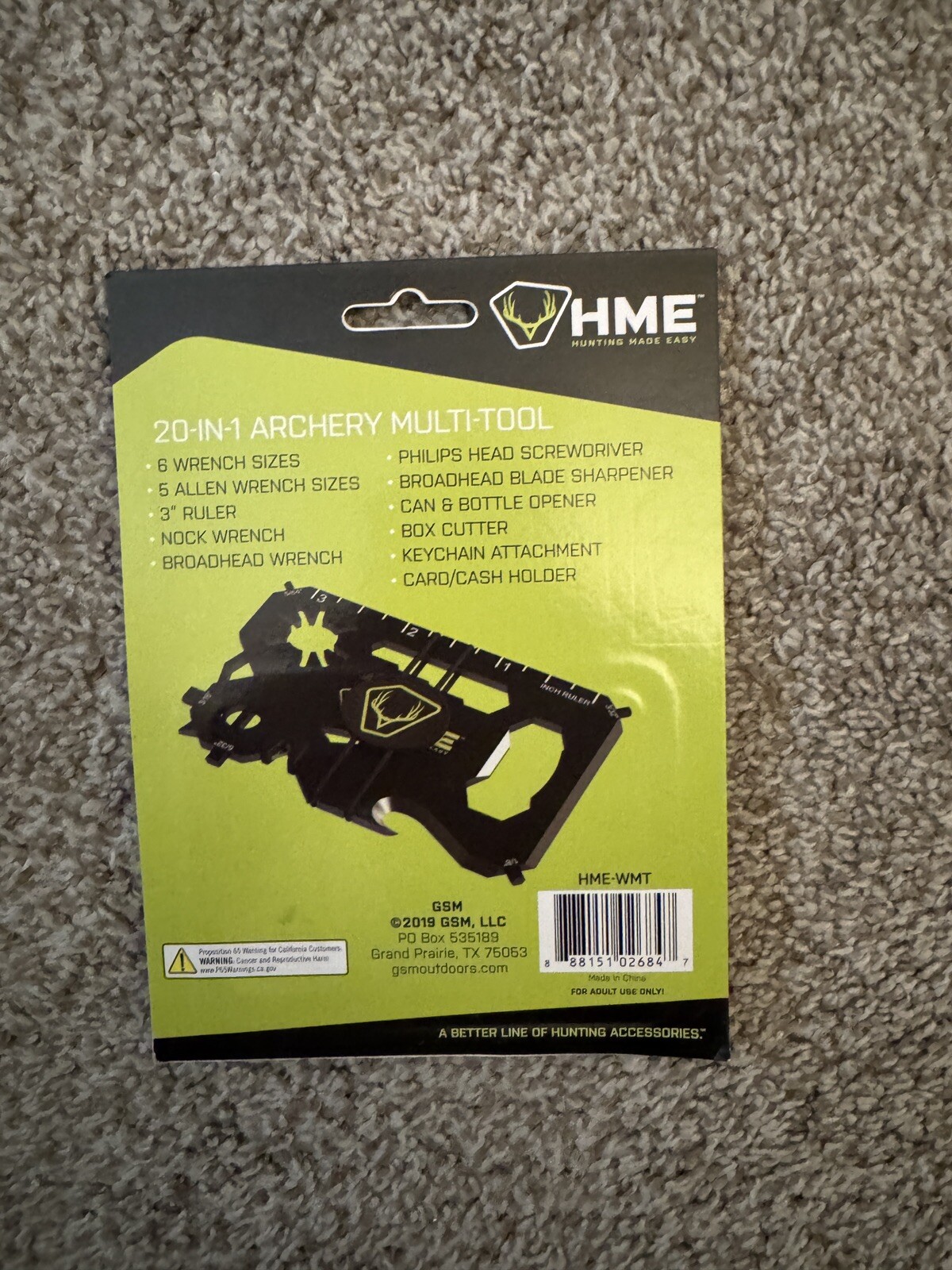 HME Wallet Size Archery Multi-Tool (20 in 1)