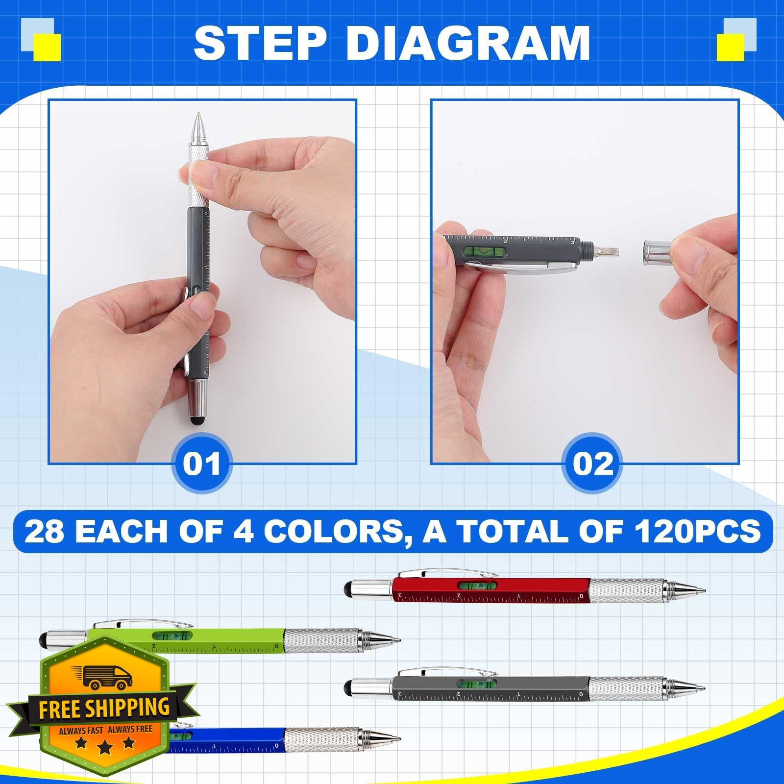 Zhanmai 6in1 Multitool Pens 232pk Vintage Color