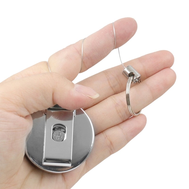 Retractable ID-Badge Holder Key Reel,Heavy Duty,Carabiner Key Chain Keychain