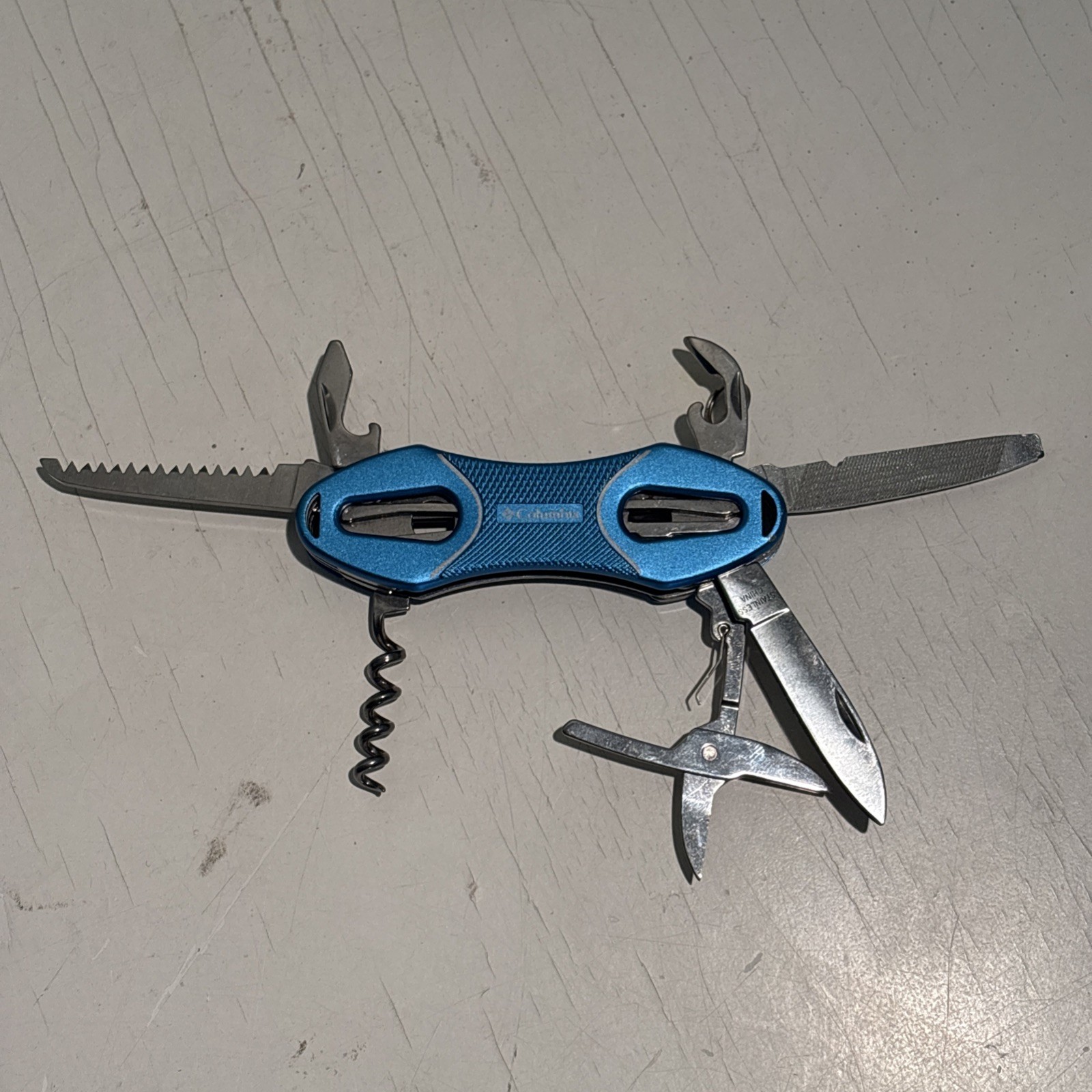 Columbia Stainless Steel 7 Multifunction Tool Set! All In One Blue Tool Kit