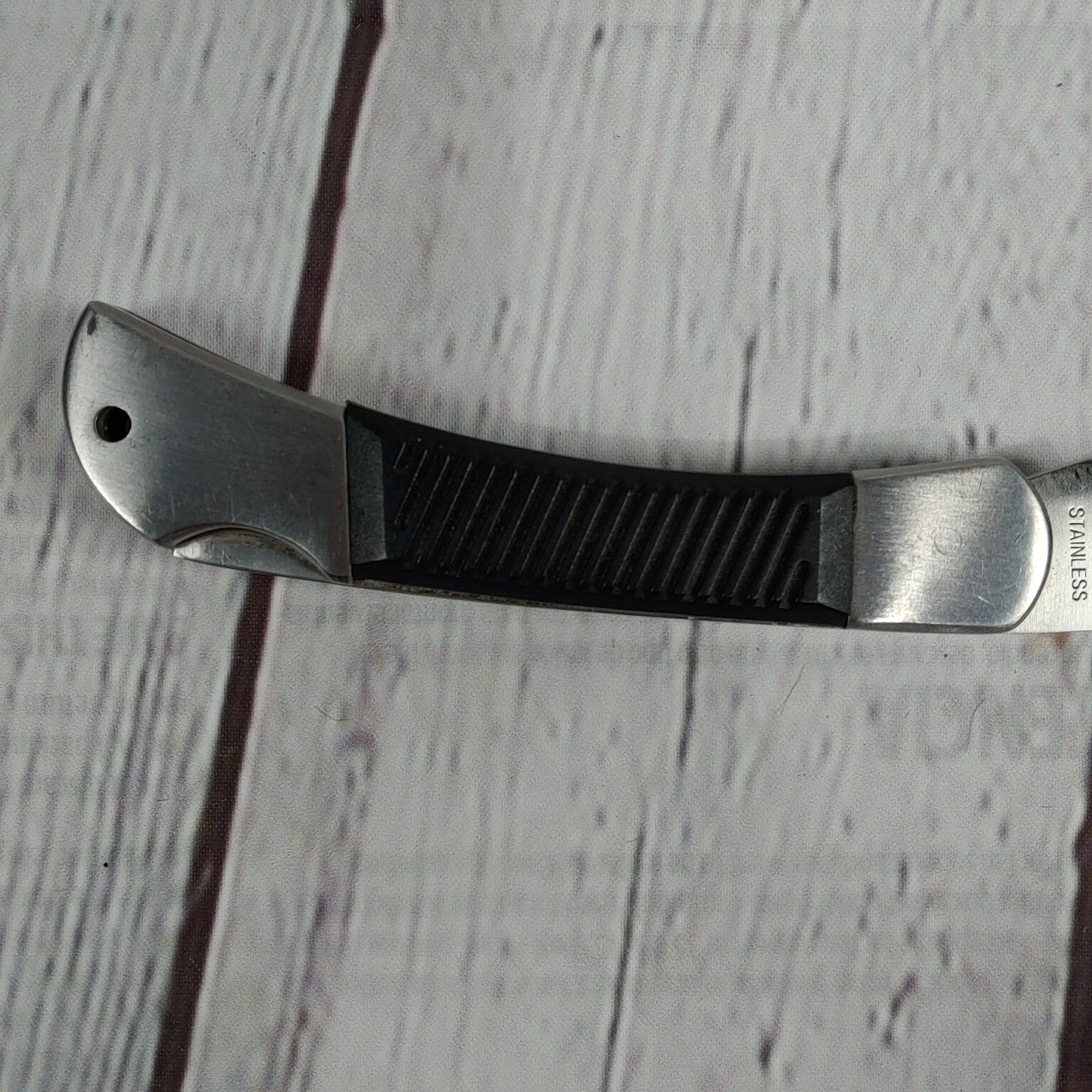 Winchester Pocket Knife Lockback Plain Edge Rubber stainless steel 7 3/8 inch