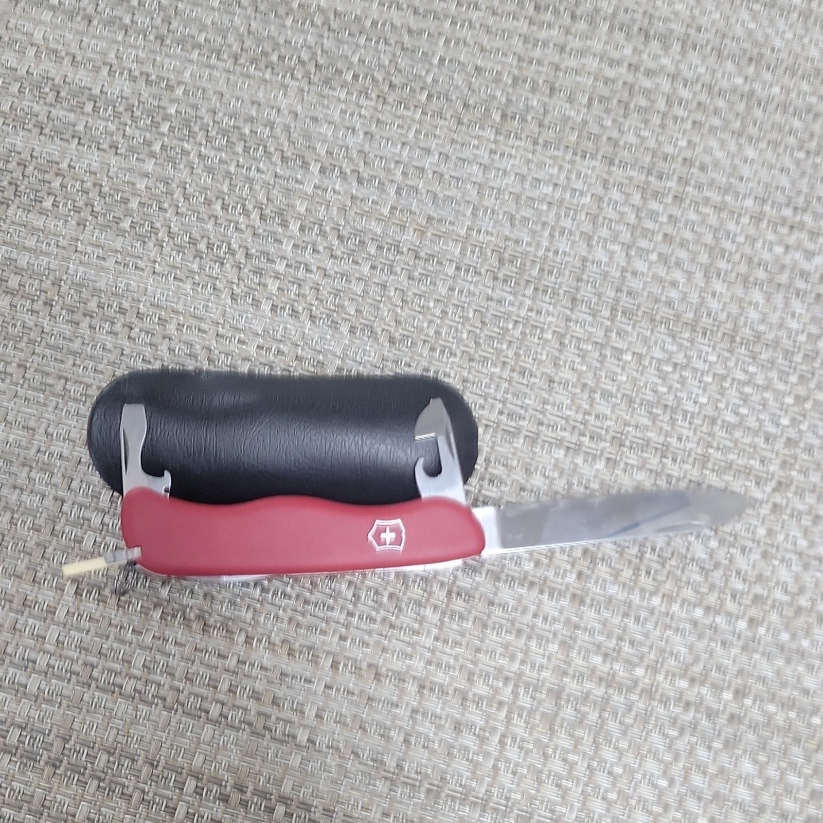 Victorinox Red Multi-Tool Pocket Knife Stainless Steel Straight Edge with Case