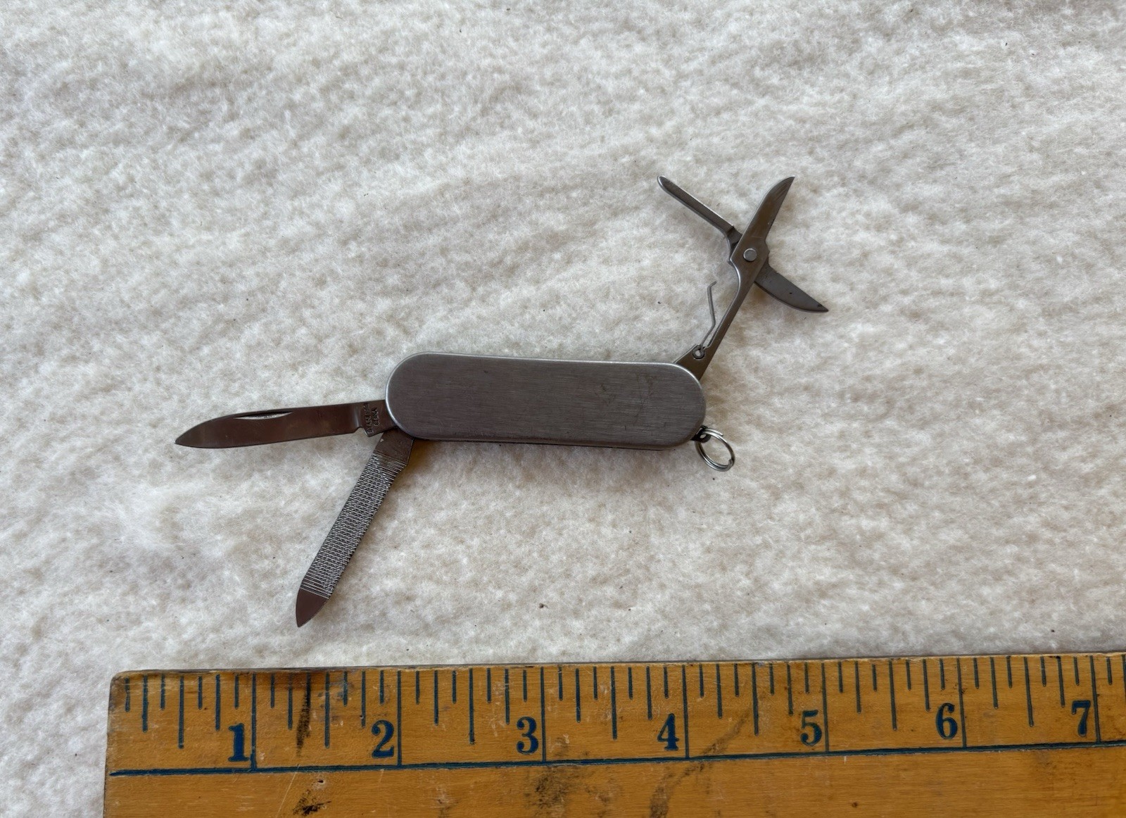 Silver Stainless Steel Multi-Tool Knife, File & Scissors, 2.25″ Closed