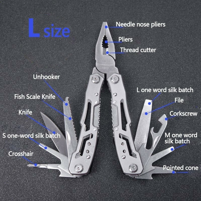 Multi Tool Knife EDC Gear Kit Multipurpose Camping Outdoor Folding Pocket Pliers