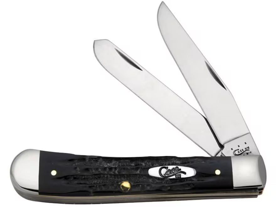 Case Buffalo Horn Trapper Pocket Knife 3.125″ Clip Point Stainless Steel Satin