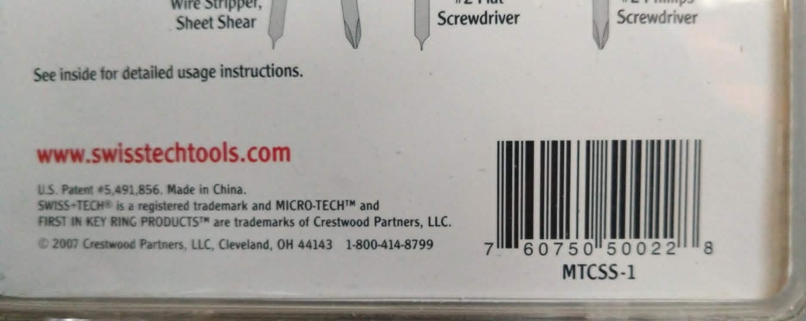 Swiss Tech MTCSS-1 Micro-Tech 6-in-1 Patent 5.491.856 New Clearance Sale
