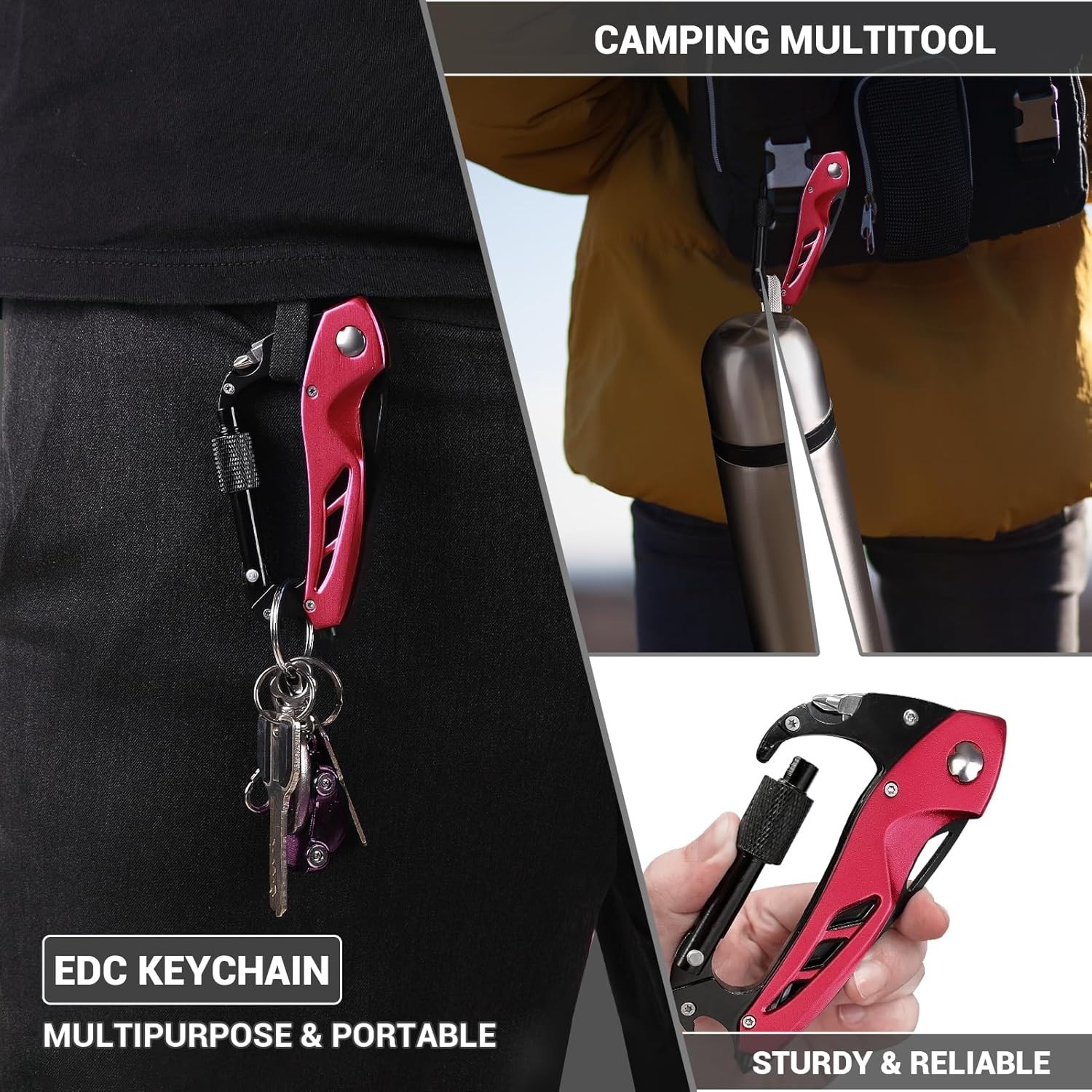 Lava Red 6-in-1 Multitool Knife: Compact, Stylish, and Versatile Gift