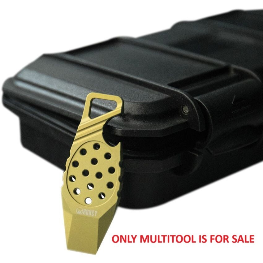 Kubey Multi Tool With Bottle Opener Pry Bar Lanyard-Loop Bronze-Color Titanium
