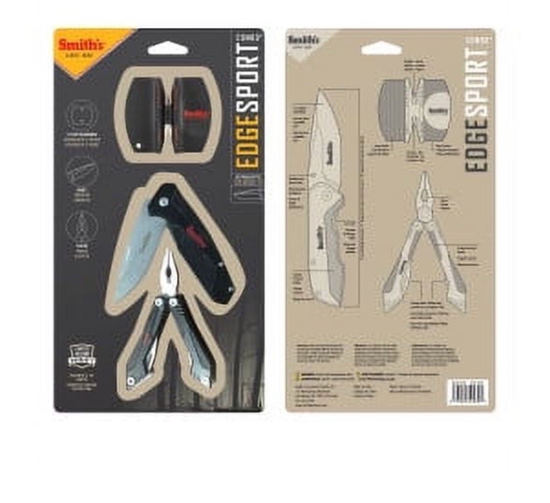 NIB Sealed Smith’s Combo Edge Sport: Knife/ 2-Step Sharpener/ Pliers Knife Set