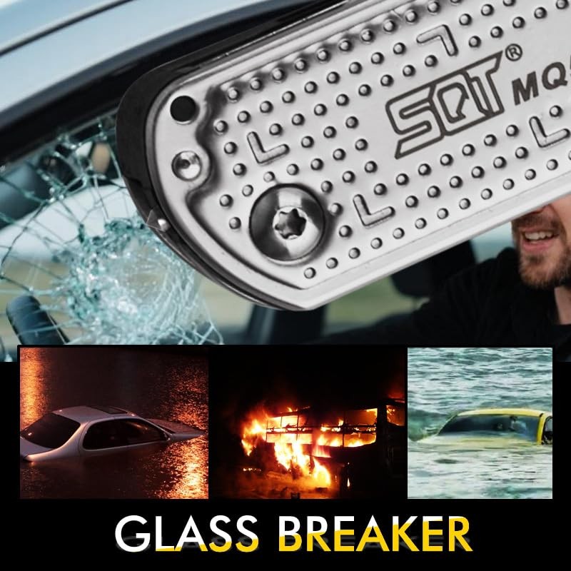 SQT2056 13-in-1 Multitool Knife with Glass Breaker, Survival Knife for Outdoo…
