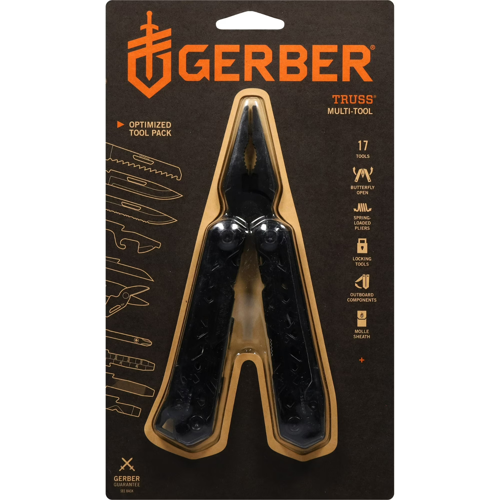 Gerber Truss Needle Nose Pliers Multitool with MOLLE Sheath Black 31-003884 NEW