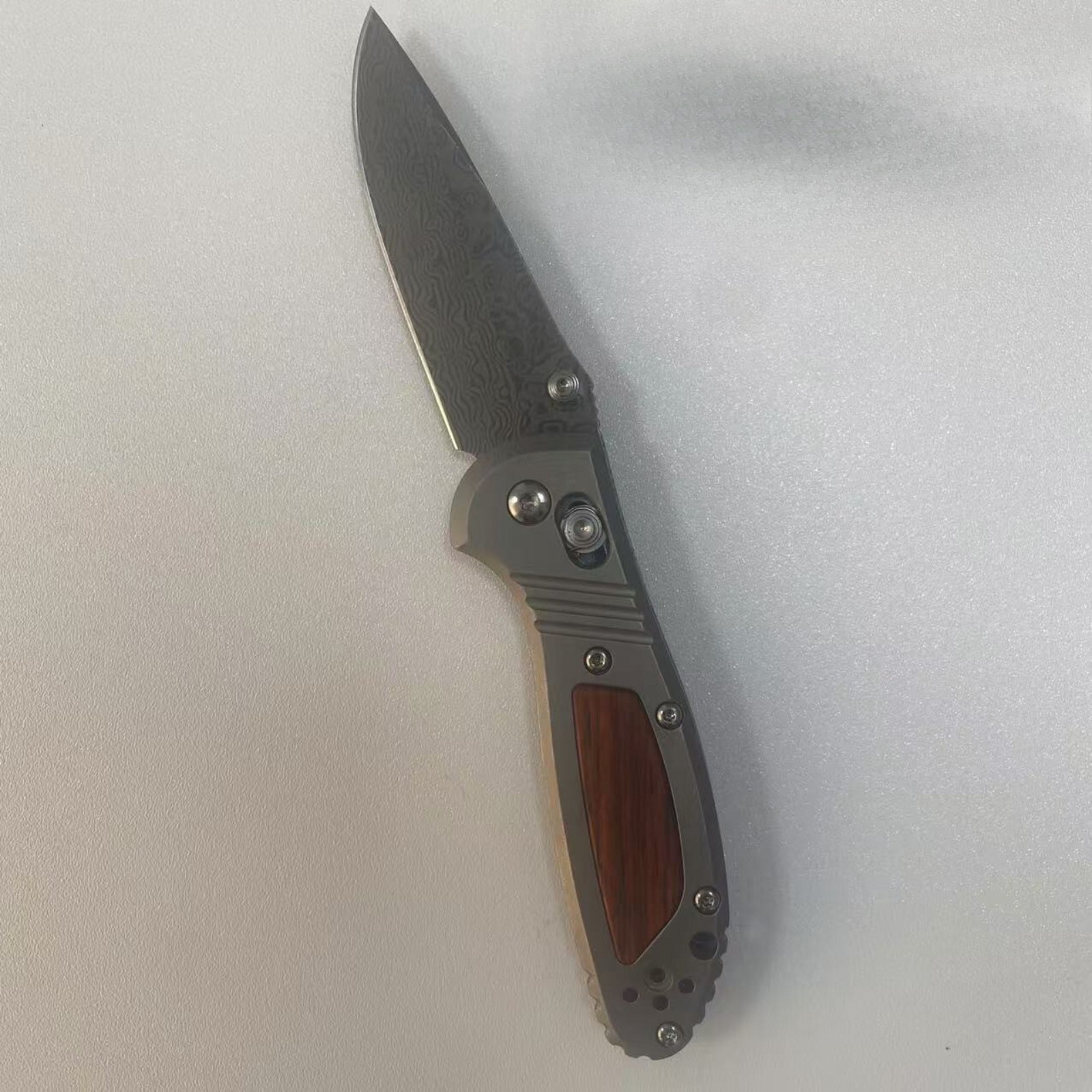 TC4 inlaid with Wood Handle Scale For Benchmade Griptilian 555/556