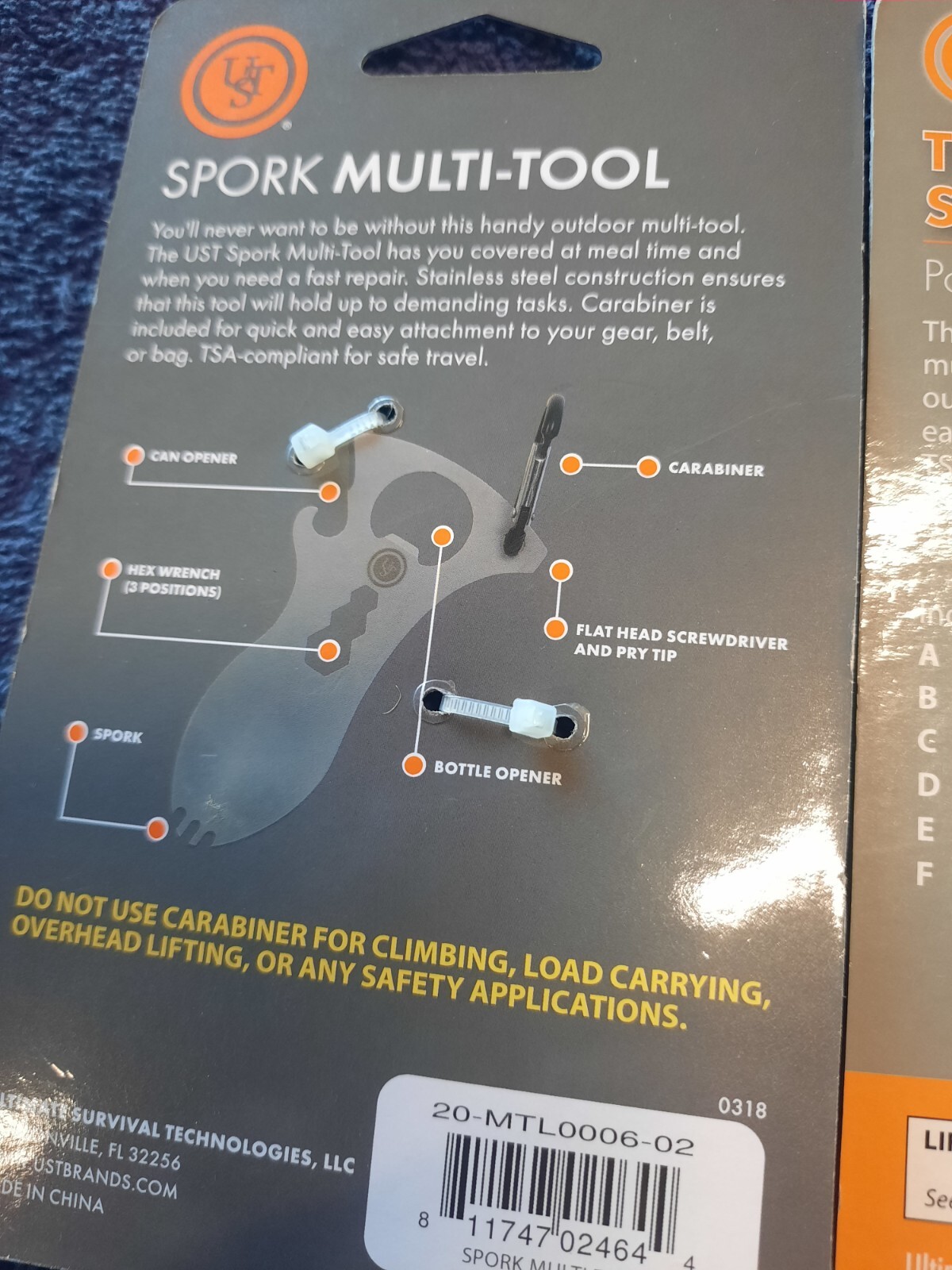 NEW UST Spork Multi-Tool Multifunctional Eating Utensil Tool A Long Sailboat