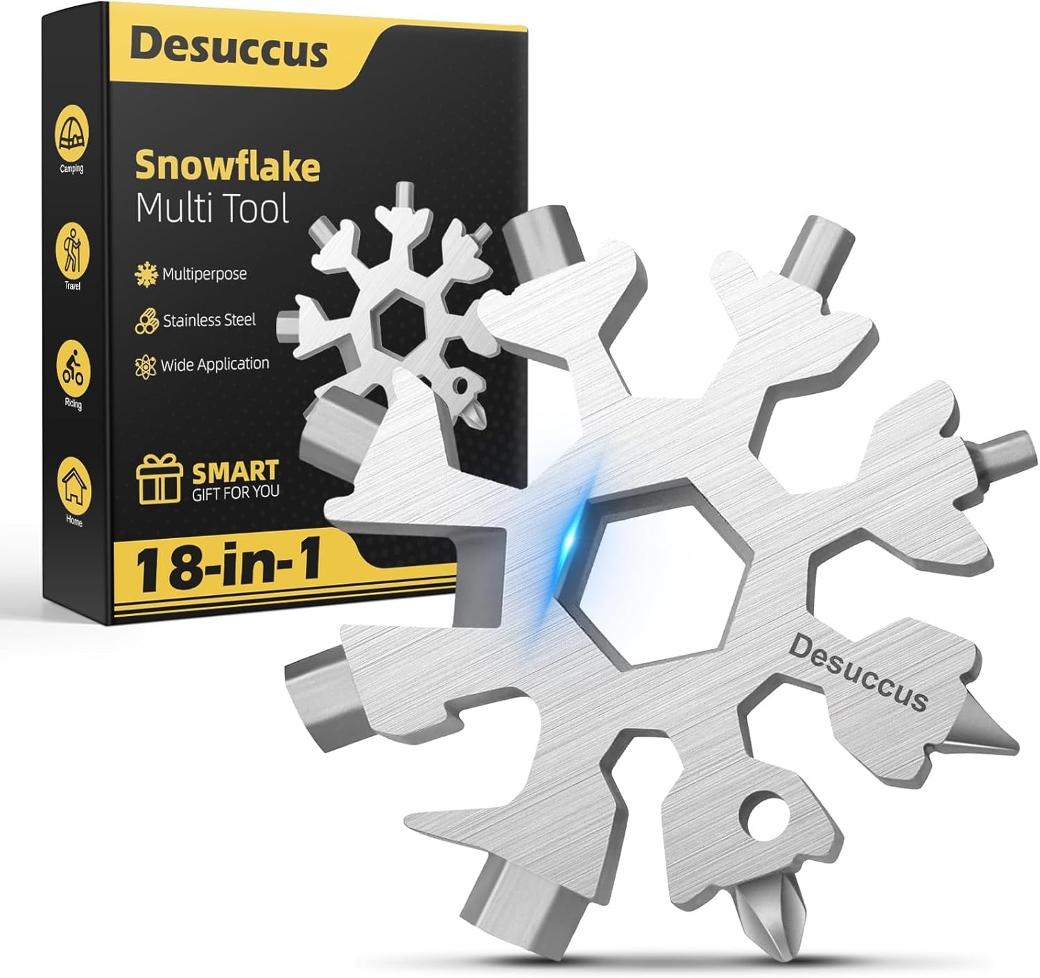 18-in-1 Snowflake Multi Tool Stainless Steel Screwdriver Wrench Bottle Opener