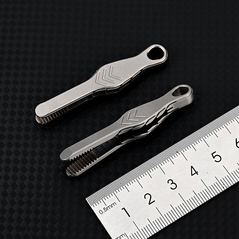 Mini Lightweight Titanium Alloy Keychain Tweezers Portable Outdoor EDC Tool