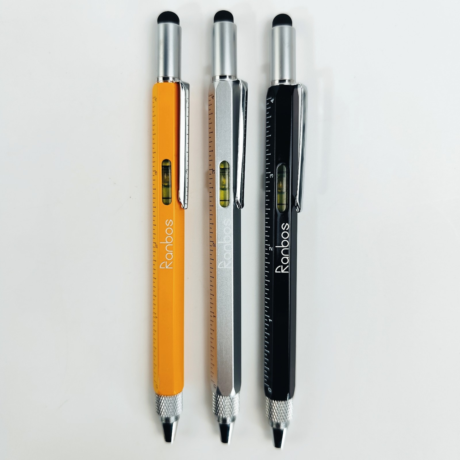 6-in-1 Multi-Function Pen with Ruler, Screwdriver & Touchscreen Stylus, 3 Colors