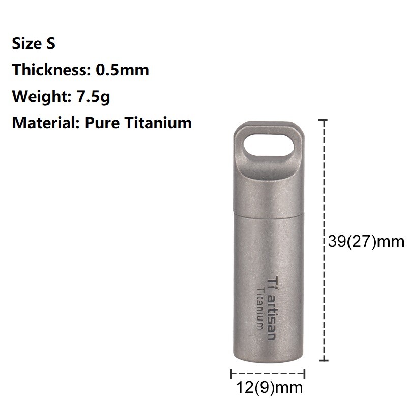 EDC Pure Titanium Pill Holder Waterproof Pill Container Case Box Organizer Gift
