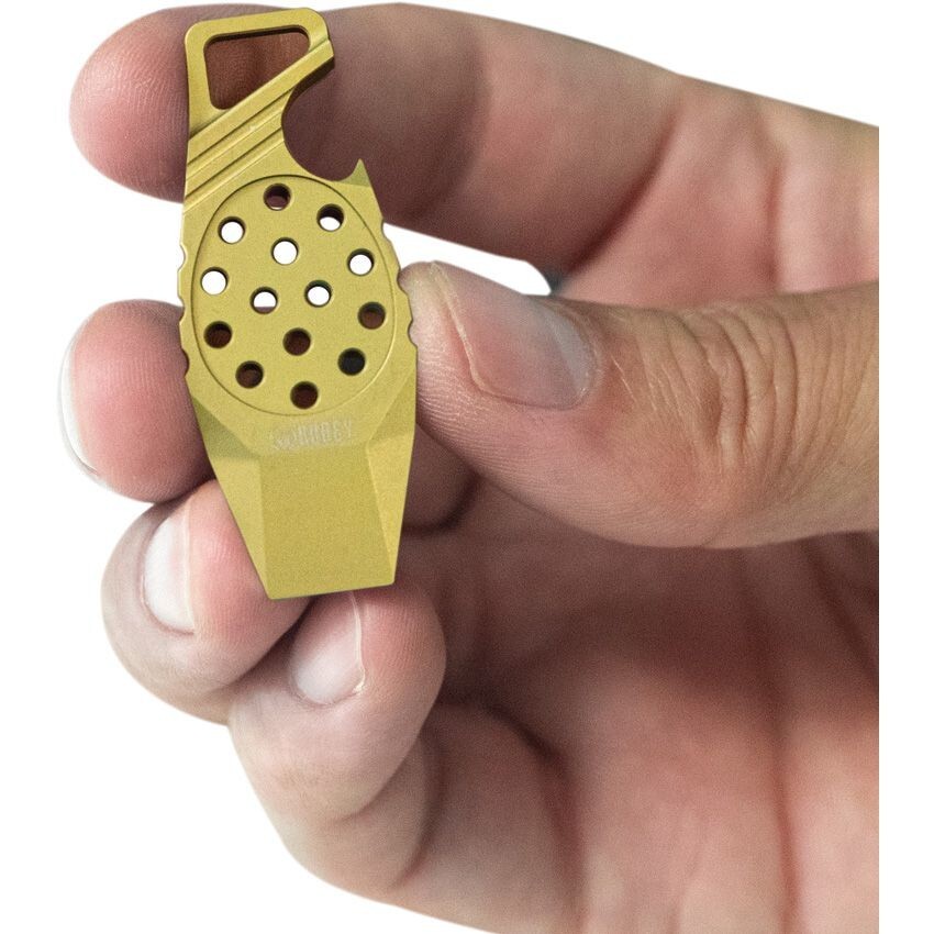 Kubey Multi Tool With Bottle Opener Pry Bar Lanyard-Loop Bronze-Color Titanium