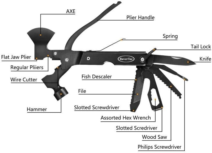 14-in-1 Multi-Function Camping Axe — Camping Gear with Sheath