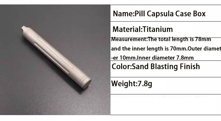 EDC Titanium Portable Outdoor Multi Tool Waterproof Pill Capsula Case Box YQT-2T